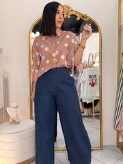BRONW  POLKA DOT TOP
