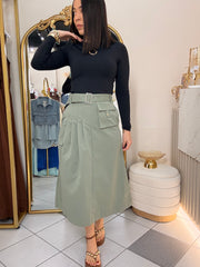 FALDA MIDI SAGE