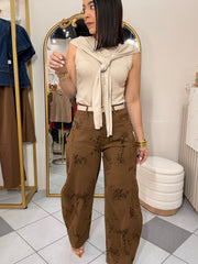 NEI " BROWN   BARREL PANTS