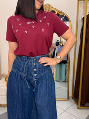 CONFIA TSHIT- BURGUNDY