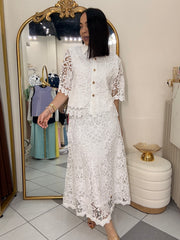 SET FALDA BLANCO ELEGANTE