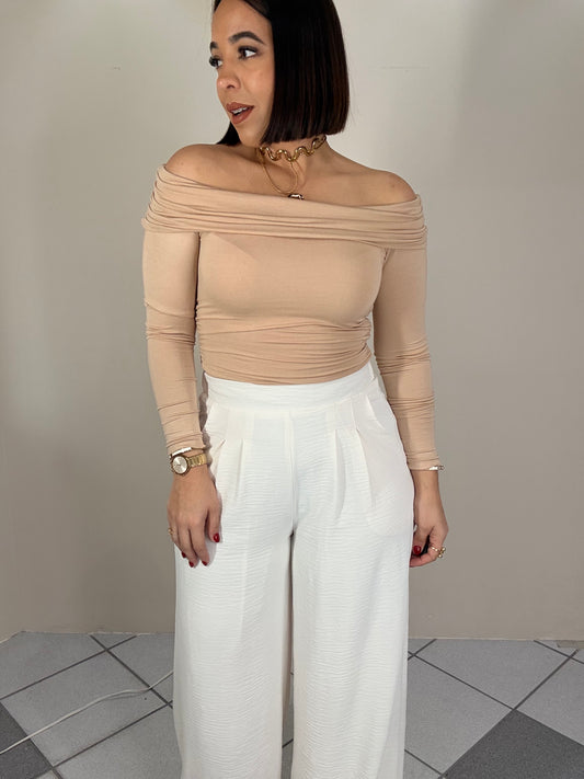 BLUSA MANGA LARGA BEIGE
