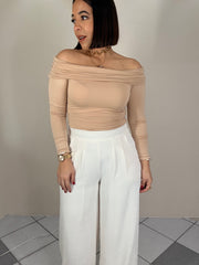 BLUSA MANGA LARGA BEIGE