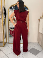 KAREN" BURGUNDY JUMPSUIT