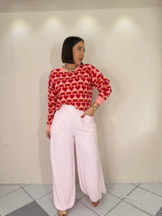 CARLA” SWEATER  RED