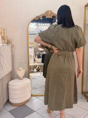 PAMELA OLIVE DRESS