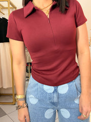 POLO BURGUNDY TOP