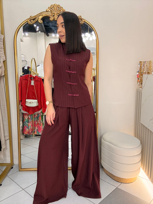 IVONE" BURGUNDY SET ITALIANO