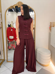 IVONE" BURGUNDY SET ITALIANO