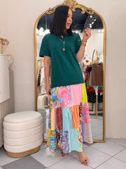 DRESS COLOMBIANO TEAL PARCHOS