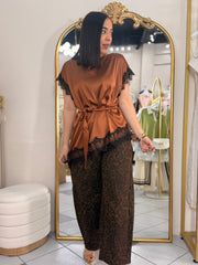 AURORA BRONCE  SATIN BLOUSE