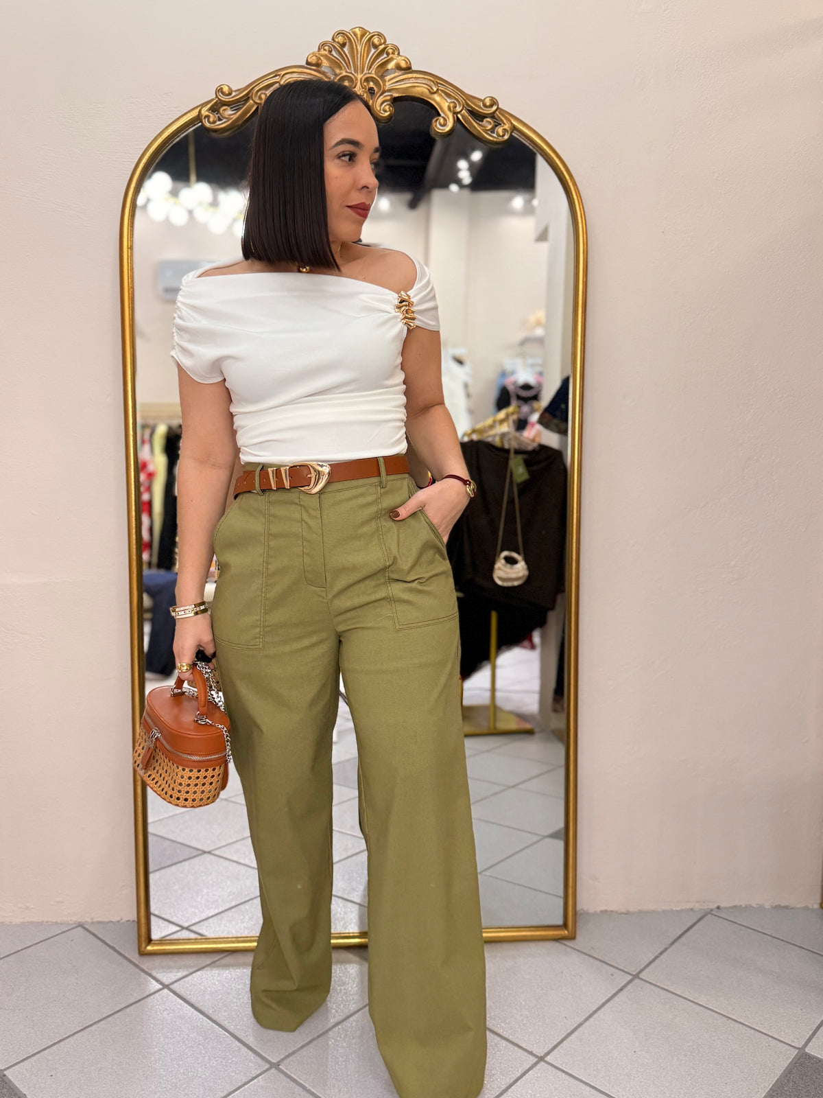 NAILA"  OLIVE  PANTALÓN