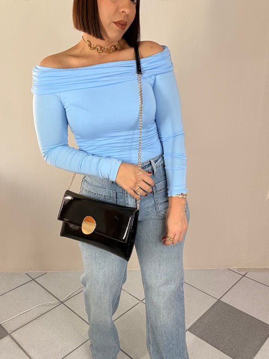 BLUSA MANGA LARGA AZUL