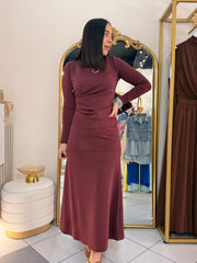 ITSA" BURGUNDY SET FALDA Y BLUSA