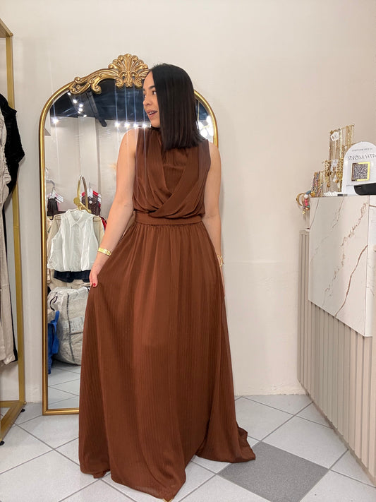 ALEXA" BROWN DRESS
