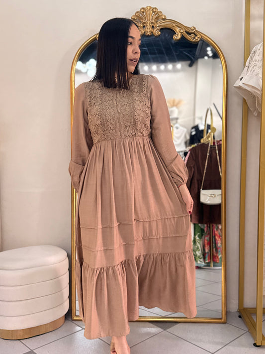 IVONE” CAMEL DRESS