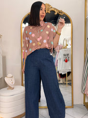 BRONW  POLKA DOT TOP