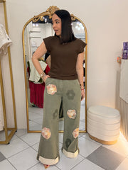 LORENA”  OLIVO FLOR  PANTALÓN