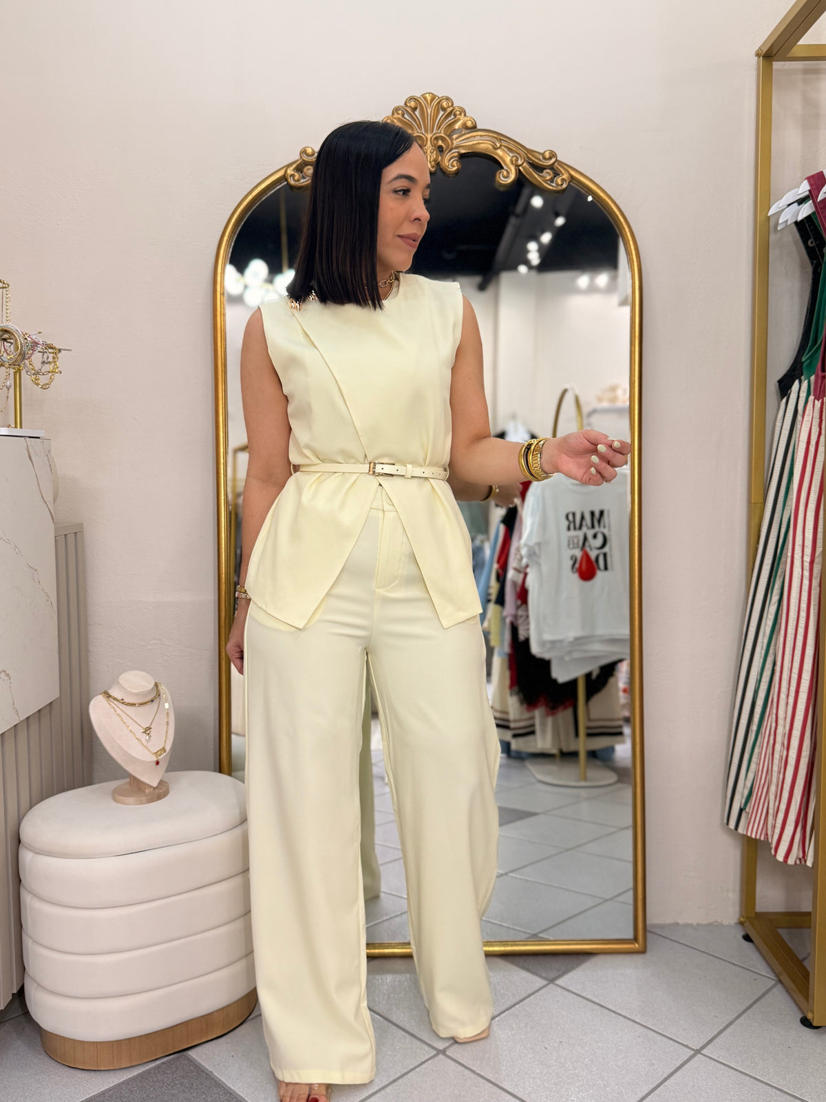 NATASHA” YELLOW BEIGE SET