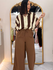BROWN/BEIGE ELEGANTE TOP