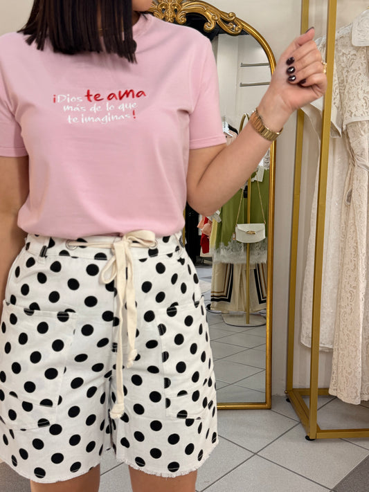 !DIOS TE AMA MAS DE LO QUE IMAGINAS! " TSHIRT PINK