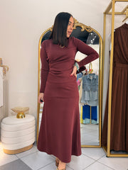 ITSA" BURGUNDY SET FALDA Y BLUSA