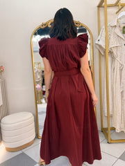 KIARA” BURGUNDY DRESS