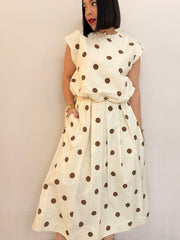 NAISHA BEIGE SET POLKA DOT