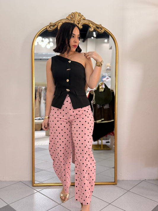 PINK POLKA DOT  BARREl PANTS