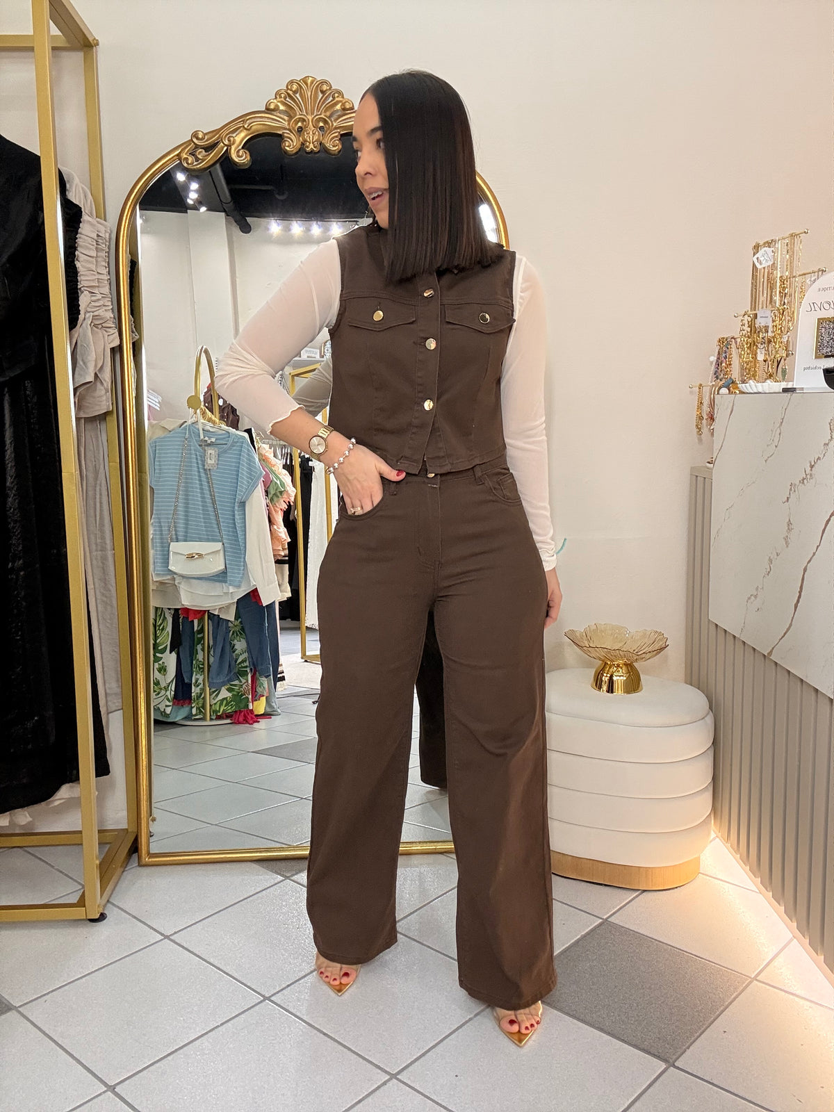 JESI” BROWN  SET DOS PIEZA