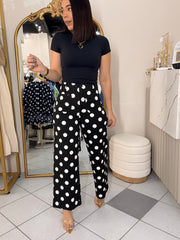 WALESKA" BLACK POLKA DOT PANT