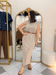 KARINA" TAUPE TSHIRT DRESS