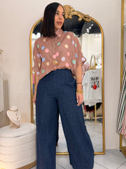 BRONW  POLKA DOT TOP