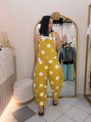 AMANDA” MOSTAZA POLKA DOT JUMPSUIT