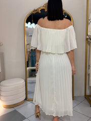 DRESS PLISADO BEIGE