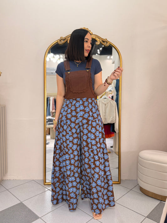 🚨PRE - ORDE BROWN/ BLUE  JUMPSUIT E🚨🚨