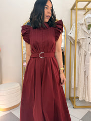 KIARA” BURGUNDY DRESS