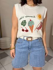 WHITE  TOP SUMMER VIBE