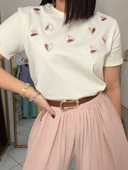 CORAZON BEIGE/PINK  TSHIRT
