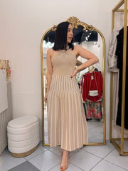 DIANA" BEIGE DRESS