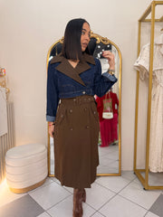 DENIM/BROWN COAT JACKET
