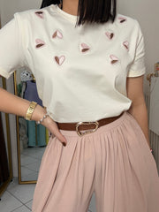 CORAZON BEIGE/PINK  TSHIRT