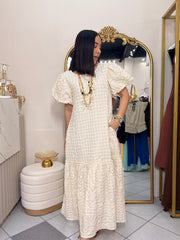 GABI" MIDI DRES CREMA