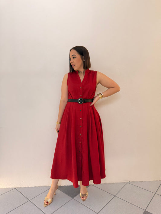 PRE ORDEN KAMILA- RED MIDI DRESS LLEGA 26 febrero APROX
