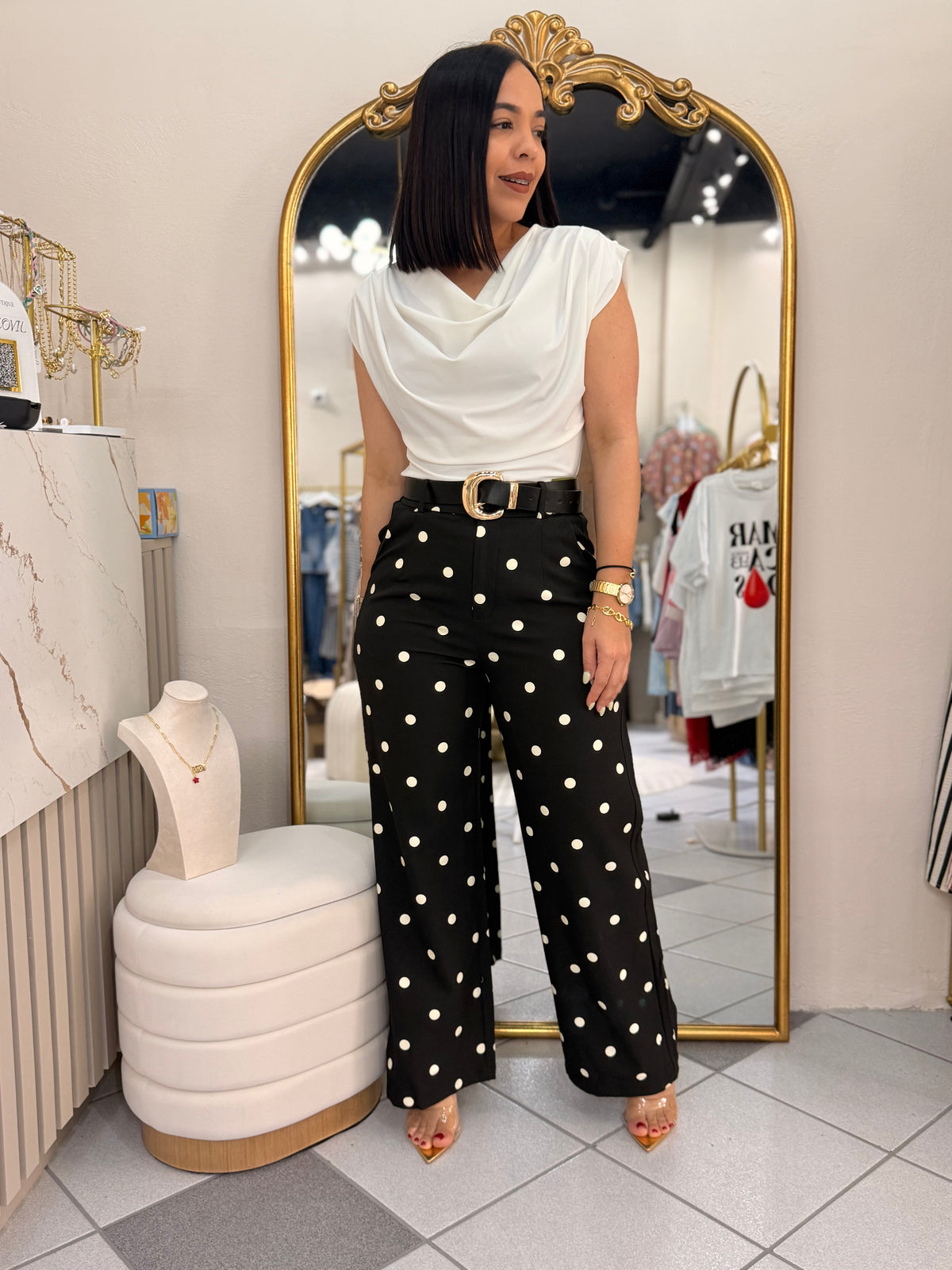 BLACK  POLKA DOT PANT