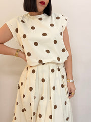 NAISHA BEIGE SET POLKA DOT