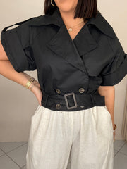 KAROLA” BLACK JACKET TOP