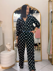 BLACK/WHITE POLKA DOT SET TRAVEL