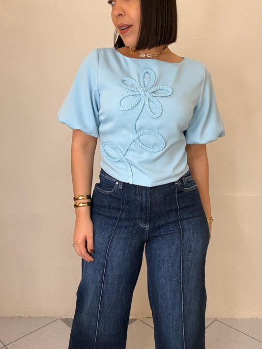 BABY BLUE  FLOR TOP