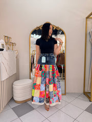 FALDA COLOMBIANA PARCHOS Y DENIM